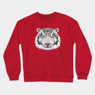 White Tiger Low Poly Art Crewneck Sweatshirt